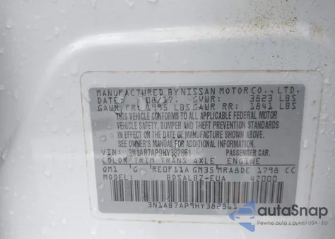 2017 Nissan Sentra S from USA, damaged, VIN 3N1AB7AP9HY382861